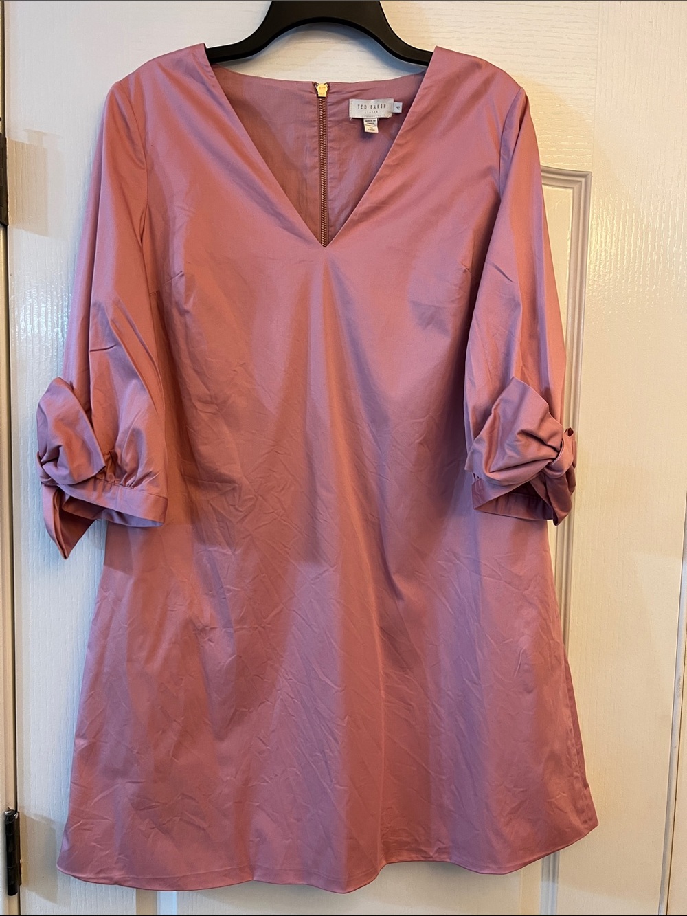 TED BAKER Dusty Rose V-Neck Tunic Dress
